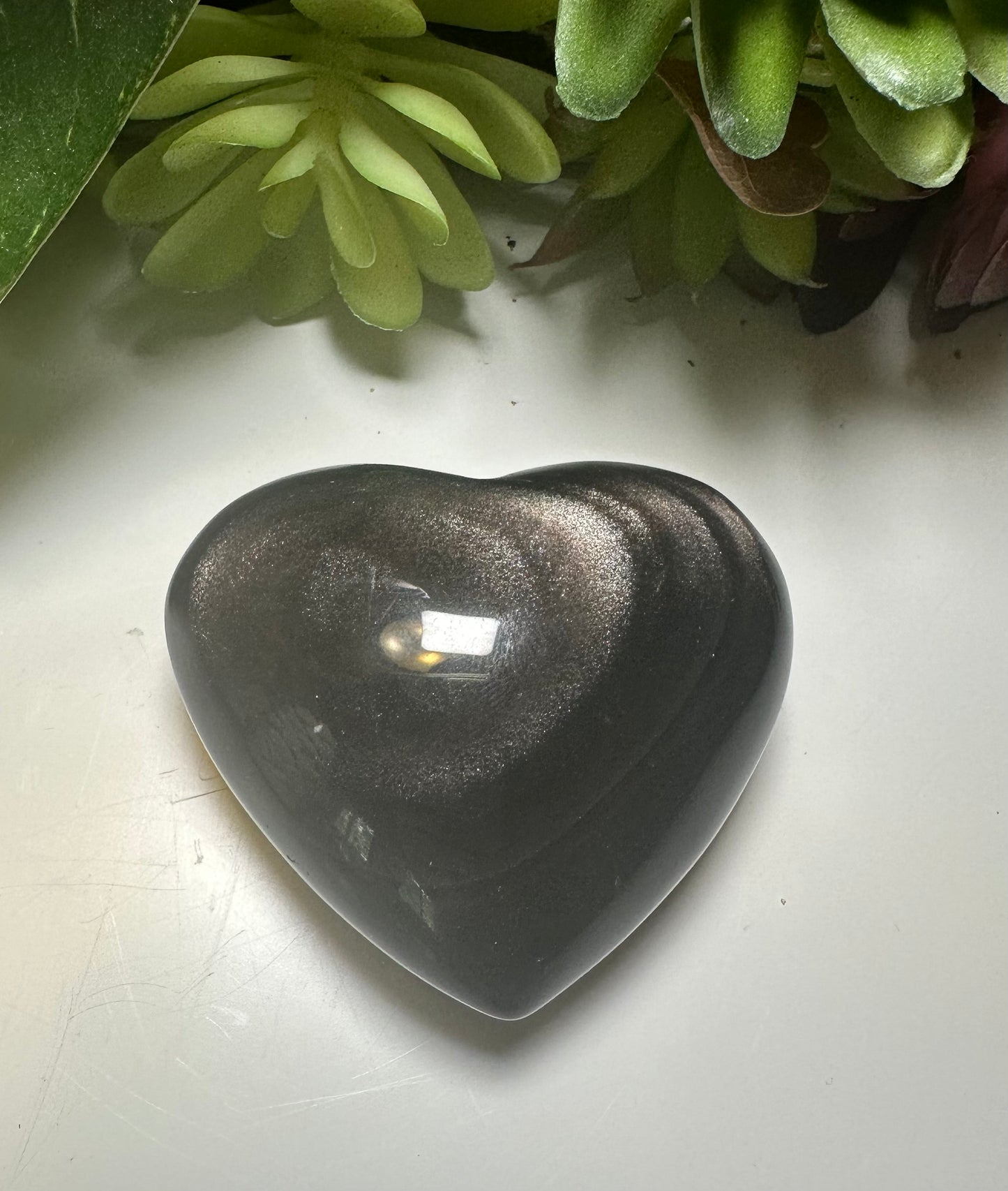 Golden sheen Obsidian heart